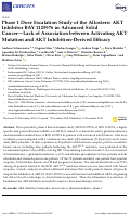 Cover page: Phase 1 Dose Escalation Study of the Allosteric AKT Inhibitor BAY 1125976 in Advanced Solid Cancer—Lack of Association between Activating AKT Mutation and AKT Inhibition-Derived Efficacy