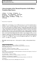 Cover page: Characterization of the Thermal Properties of Ir/Pt Bilayer Transition Edge Sensors