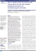 Cover page: PD-1+CXCR5−CD4+ Th-CXCL13 cell subset drives B cells into tertiary lymphoid structures of nasopharyngeal carcinoma