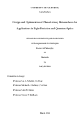 Cover page: Design and Optimization of Phased-Array Metasurfaces for Applications in Light Emission and Quantum Optics