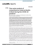 Cover page: Time series analysis of comprehensive maternal deaths in Brazil during the COVID-19 pandemic.