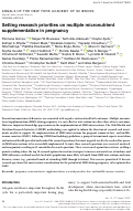 Cover page: Setting research priorities on multiple micronutrient supplementation in pregnancy.