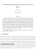 Cover page: Two-Sided Matching and Spread Determinants in the Loan Market