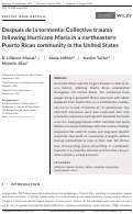 Cover page: Después de la tormenta: Collective trauma following Hurricane Maria in a northeastern Puerto Rican community in the United States