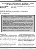 Cover page: Point-of-care Ultrasound Diagnosis of Pulmonary Hydatid Cyst Disease Causing Shock: A Case Report