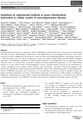 Cover page: Guidelines on experimental methods to assess mitochondrial dysfunction in cellular models of neurodegenerative diseases