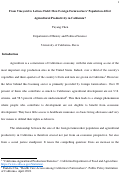 Cover page: From Vineyard to Lettuce Field: How Foreign Farmworkers’ Population Affect Agricultural Productivity in California