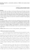 Cover page: Monólogo dramático y construcción semántica en Habitó entre nosotros, de José Watanabe