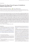 Cover page: Dynamic Encoding of Speech Sequence Probability in Human Temporal Cortex