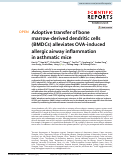 Cover page: Adoptive transfer of bone marrow-derived dendritic cells (BMDCs) alleviates OVA-induced allergic airway inflammation in asthmatic mice