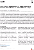 Cover page: Quantitative Determination of the Probability of Multiple-Motor Transport in Bead-Based Assays