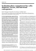 Cover page: Evaluating phase separation in live cells: diagnosis, caveats, and functional consequences