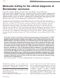 Cover page: Molecular testing for the clinical diagnosis of fibrolamellar carcinoma