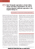 Cover page: Editorial: Novel therapeutic approaches in chronic kidney disease and kidney transplantation: the draw of evolving integrated multimodal approaches in the targeted therapy era.