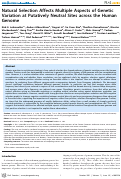 Cover page: Natural Selection Affects Multiple Aspects of Genetic Variation at Putatively Neutral Sites across the Human Genome