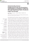 Cover page: Understanding Human Papillomavirus Vaccine Promotions and Hesitancy in Northern California Through Examining Public Facebook Pages and Groups