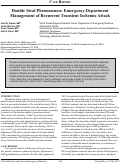 Cover page: Double Steal Phenomenon: Emergency Department Management of Recurrent Transient Ischemic Attack