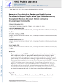 Cover page: Behavioral, Psychological, Gender, and Health Service Correlates to Herpes Simplex Virus Type 2 Infection among Young Adult Mexican-American Women Living in a Disadvantaged Community