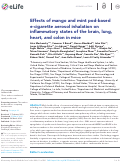 Cover page: Effects of mango and mint pod-based e-cigarette aerosol inhalation on inflammatory states of the brain, lung, heart, and colon in mice