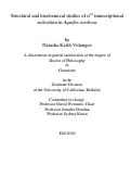 Cover page: Structural and biochemical studies of sigma54 transcriptional activation in Aquifex aeolicus