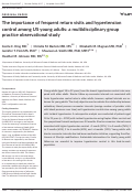 Cover page: The importance of frequent return visits and hypertension control among US young adults: a multidisciplinary group practice observational study