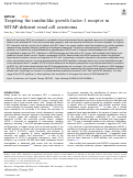 Cover page: Targeting the insulin-like growth factor-1 receptor in MTAP-deficient renal cell carcinoma