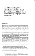 Cover page: An Ethiopian Fugitive Allied with a Nubian King? Ēwosṭātēwos  and Sābʾa Nol at Nobā through Hagiographical Narrative