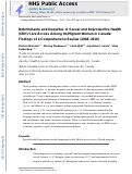 Cover page: Determinants and Inequities in Sexual and Reproductive Health (SRH) Care Access Among Im/Migrant Women in Canada: Findings of a Comprehensive Review (2008–2018)