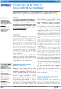 Cover page: Coagulopathy reversal in intracerebral haemorrhage.