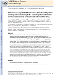 Cover page: Adolescence is a period of development characterized by short- and long-term vulnerability to the rewarding effects of nicotine and reduced sensitivity to the anorectic effects of this drug