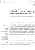 Cover page: Interpreting the Findings From the Recent PCSK9 Monoclonal Antibody Cardiovascular Outcomes Trials