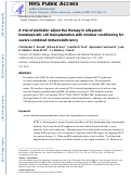 Cover page: A trial of plerixafor adjunctive therapy in allogeneic hematopoietic cell transplantation with minimal conditioning for severe combined immunodeficiency