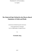 Cover page: The Material Point Method for the Physics-Based Simulation of Solids and Fluid