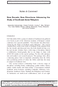 Cover page: New Decade, New Directions: Advancing the Study of Southeast Asian Religions