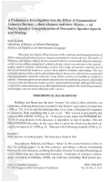 Cover page: A Preliminary Investigation into the Effect of Grammatical Cohesive Devices - their Absence and their Misuse - on Native Speaker Speech and Writing