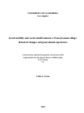 Cover page: Social mobility and social stratification in a Transylvanian village: historical changes and generational experiences