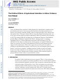 Cover page: The Political Effects of Agricultural Subsidies in Africa: Evidence from Malawi