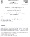 Cover page: Identification of Supply Models of Manufacturer and Retailer Oligopoly Pricing