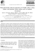 Cover page: Photochemically induced production of CH3Br, CH3I, C2H5I, ethene, and propene within surface snow at Summit, Greenland