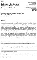 Cover page: Estimating the Nominal Response Model Under Nonnormal Conditions