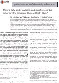 Cover page: Plasma fatty acids, oxylipins, and risk of myocardial infarction: the Singapore Chinese Health Study[S]