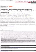 Cover page: The Systemic Inflammatory Response Syndrome and Predictors of Infection and Mortality in 1068 Critically Ill Newborn Foals.