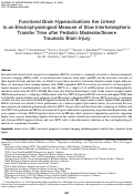 Cover page: Functional Brain Hyperactivations Are Linked to an Electrophysiological Measure of Slow Interhemispheric Transfer Time after Pediatric Moderate/Severe Traumatic Brain Injury