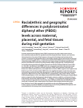 Cover page: Racial/ethnic and geographic differences in polybrominated diphenyl ether (PBDE) levels across maternal, placental, and fetal tissues during mid-gestation