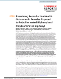 Cover page: Examining Reproductive Health Outcomes in Females Exposed to Polychlorinated Biphenyl and Polybrominated Biphenyl.