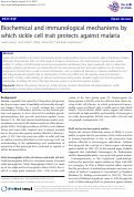 Cover page: Biochemical and immunological mechanisms by which sickle cell trait protects against malaria