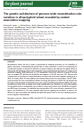 Cover page: The genetic architecture of genome‐wide recombination rate variation in allopolyploid wheat revealed by nested association mapping