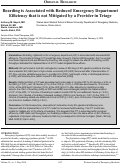 Cover page: Boarding is Associated with Reduced Emergency Department Efficiency that is not Mitigated by a Provider in Triage