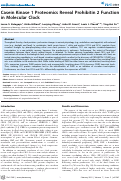 Cover page: Casein Kinase 1 Proteomics Reveal Prohibitin 2 Function in Molecular Clock