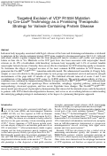 Cover page: Targeted excision of VCP R155H mutation by Cre-LoxP technology as a promising therapeutic strategy for valosin-containing protein disease.